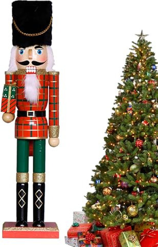 Figura de cascanueces de Navidad, 50 cm, diseño de soldado tradicional de cascanueces de Navidad, decoración de Navidad, figura tradicional para escribir