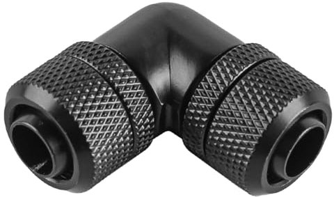 Sarini Wasserkühlungsanschluss Schwarz PC-Wasserkühlung Two-Touch-Anschlussgewinde 90-Grad-Winkelstück Anschlussrohr für Wasserkühlungssysteme