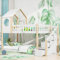 Merax Wooden Bunk Beds for Kids, 3FT Loft Bed with Storage Ladder and Guard Rail, Single Bed with Slatted Frame, Space-Saving Kids Bed Treehouse Canopy Design, Natural & White, 90x190 cm (No Mattress)