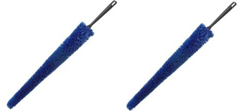 CERTIFIED 2 PACK OF RADIATOR CLEANING BRUSHES LONG REACH MICROFIBRE DUSTING BRUSH FLUFFY 80CM'S CLEANS DOWN BACK OF RADIATORS & INBETWEEN GRILLS/VENTS FLEXIBLE