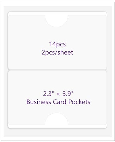 14 supporti autoadesivi per etichette, 10 x 6 cm, autoadesivi, per biglietti da visita, trasparenti, impermeabili, per casa, ufficio, scuola