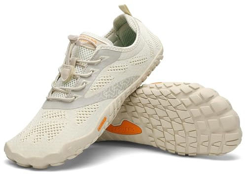 SAGUARO Barfotaskor herr dam tåskor unisex traillöparskor, Beige, 38 EU