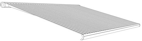 Eclipse Markisenstoff aus Polyacryl inkl. Keder, hochwertiges Markisentuch Farbe: Grau-Weiß, Markisenbreite: 5.0 m x 3.0 m Zubehör für Verschiedene Markisen als Sonnenschutz für Balkon und Terrasse