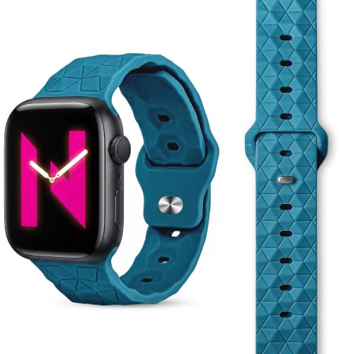 NALIA Hexion Armband für Apple Watch 38/40/41/42mm, Atlantikblau | 38mm/40/41/42 Serie 10