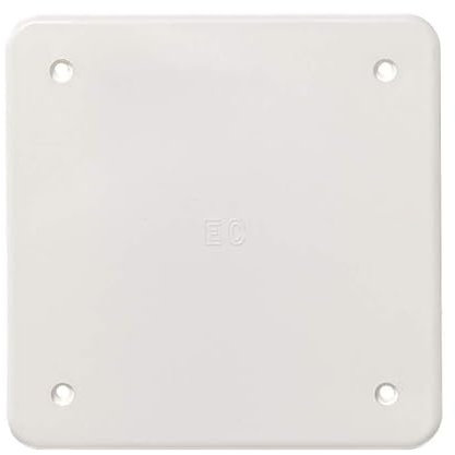 Couvercle carré 92 x 92 mm, 9 x 9 cm, blanc RAL9001, remplacement pour boîte de jonction, boîte murale pour installation électrique, vis en acier incluses, en plastique haute résistance