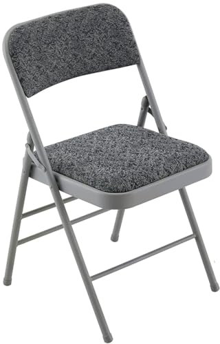 WY8 Deluxe Fabric Padded Folding Chair with Heavy-Duty Steel Frame, Dual Crossbeam Support & Back Rest, Ideal for Home, Office, Garden, Events, Dining & Computer Desk Use