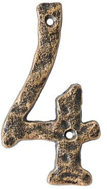 Números casa 5,5 pulgadas con tornillos - Número puerta moderno metal, números dirección hierro fundido bronce, cartel dirección, para exterior, buzón, apartamento, jardín, habitación(4)