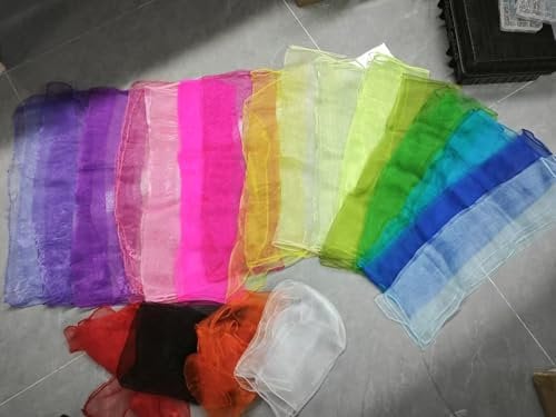 BLISSIQUEE 20 Stück Jongliertücher 60x60CM Chiffontücher Sensory Play Bunte Tücher für Aktivitäten Kindershow Tanzen, Jonglieren und Sensorisches Zubehör Dekoration