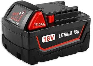 12000mAh Replace The Battery Pack, Compatible With Milwaukee. M18 Power Tool Battery, XC 18V M18B5, 48-11-1860, 48-11-1850, 48-11-1815 2604-20 Accessory(1pcs 12.0mAh)