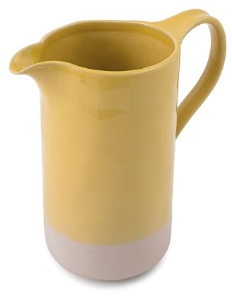 Jamie Oliver Big Love Perfect Pitcher, 1.5L Yellow Stoneware Jug, Perfect for Cocktails, Water or Flower Decorations, Drinkware, Dishwasher Safe, Gift Boxed