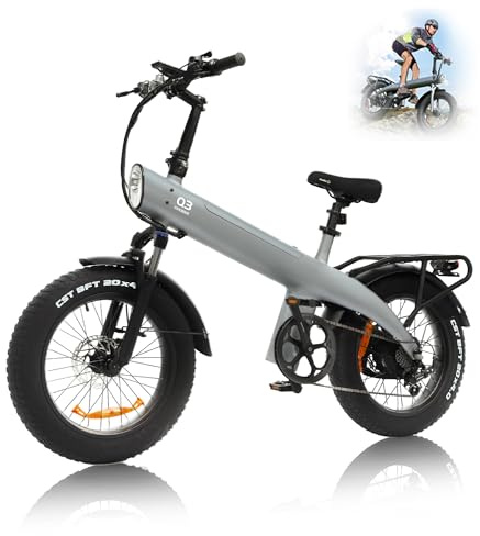 HX Q3 Electric Bikes for Adults with 48V 20Ah Removable Battery, 7 Speed Gear, 20×4.0 All Terrain Fat Tires, Dual Shock Absorbers, Mountain Beach Versatile Electric Bike, E Bike with LCD Display