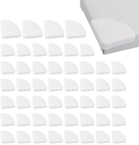 50 Stück Kindersicherheitsecken Kantenschutz Selbstklebend Eckenschutz Tischkantenschutz Ecken PVC-Weichkleber Eckschutzkanten Dreieckiger Sektor Kantenschutz Tisch Eckschutz Weiß 3cm für Tisch