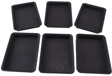 DUZEPA 6Pcs Plant Saucers Plastic Rectangular Planter Tray Flower Pot Drip Trays Pallets for Indoor Outdoor Succulents Bonsai