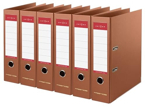 Prestige Swissee A4 Büro-Ordner | Maxi Breit, Kupfer | Eleganter und robuster Hebelordner mit beidseitig beschriftbarem Rückenschild