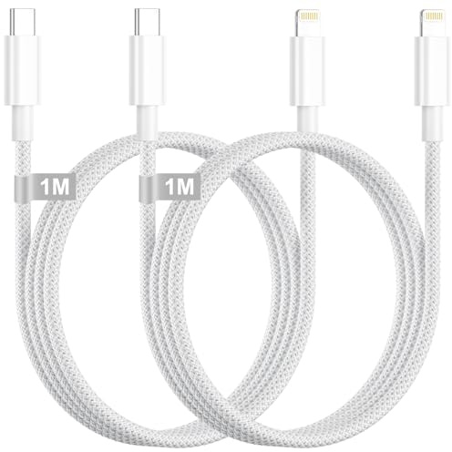 USB C to Lightning Cable 1M 2Pack, [Apple MFi Certified] iPhone Fast Charger Cable USB C to iPhone Charging Cable Lead Wire for Apple iPhone 14 13 12 11 Pro Max Plus X XR XS 8 SE, iPad