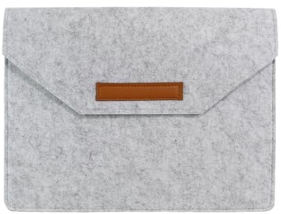 AfitLulu 11/13/15 Zoll Filz Laptop Hülle Tasche mit Mehreren Fächern, Laptoptasche Schutzhülle MacBook Ultradünn Tablet Tasche Laptop Sleeve Case für Tablets (Grau, 15 Zoll)