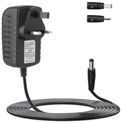 Vmoomax Power Adapter Supply Cable 2m AC to DC 18V 1A,5.5mm X 2.1mm, with 2 Plug, for 18Vdc Logitech Radio, Speaker, Sound Bar (NOT for Drill and Drill Battery)
