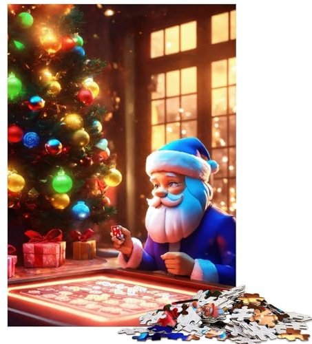 1000-teiliges Puzzle für Teenager Weihnachtsmann-Würfelspiel Handgeschwindigkeitsrennen Familienspaß herausforderndes Spielzeug geeignet ab 14 Jahren (75x50cm)