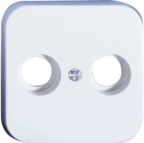 OPUS 560.015.02, reinweiß Abdeckung für Antennensteck-dosen, 2-Loch: TV/RF, 1 Stück