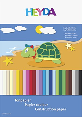 Baier & Schneider Tonpapier-Superblock, 24 cm x 34 cm, 25 Farben sortiert