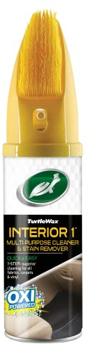 Turtle Wax 51791 Interior 1 Multi Purpose Car Seat Cleaning, Stain & Odor Removal Spray with Brush 400ml