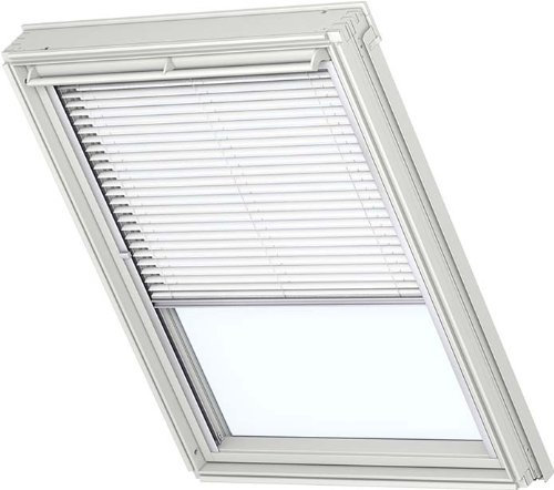 VELUX Original Jalousette Jalousie PAL S08 7001S Für // GGL, GTL, GPL, GHL, GXL S08, 608 und GGU, GTU, GPU, GHU, GXU S08 // in Farbe 7001 / Uni Weiß // Seitenschienen in Silber_44604