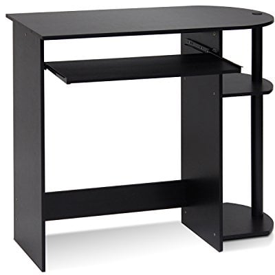 Furinno Computertisch/Schreibtisch, Espresso/Schwarz, 80 x 73 x 40 cm