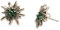 Alpenflüstern Trachten-Ohrstecker Strass-Edelweiß mini - Damen-Trachtenschmuck, Trachten-Ohrringe antik-silber-farben mit Strass-Steinen (grün) DOR033