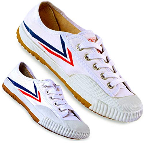T.O.P ONE Kung Fu Martial Arts Parkour Shoes,Rubber Sole Sneakers-White 45(Men 11|Women 12.5)