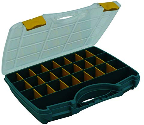 Gerlon Werkzeugkoffer mit 21 herausnehmbaren Trennwänden, 4 bis 25 Fächern, 312 x 238 x 51 mm