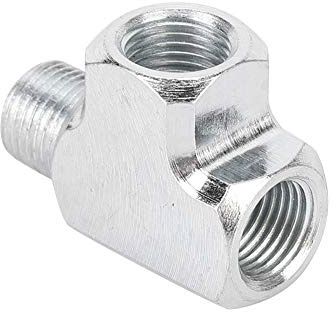 Oil Sensor Pressure Gauge Adapter T Type Tee Pipe Fitting /8 BSPT 3 Way for Oil Pressure Monitoring Replacement Galvanized Iron Construction Easy Installation Direct OE Sensor Acce