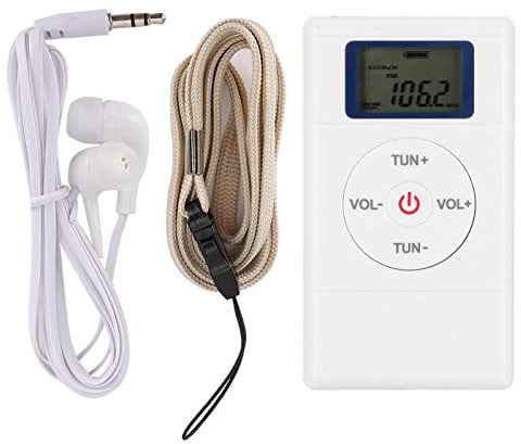 ASHATA Batteriebetriebenes tragbares Taschenradio, Digital Tuning FM Radio Hochempfindlicher tragbarer Player mit Lanyard und Kopfhörer, Pocket Radio