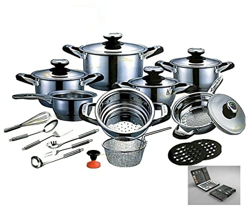 amc set batteria pentole tegami induzion 23 pz omaggio set coltelli antibatterici