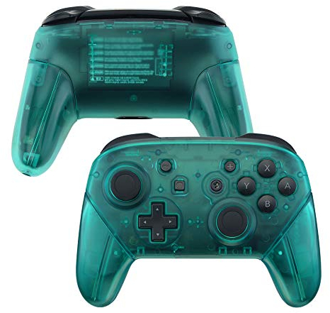 eXtremeRate Carcasa Agarre para Nintendo Switch Pro Funda Delantera Trasera Placa de Asa Shell Tacto Suave Grip de Reemplazo para Nintendo Switch Pro Mando-No Incluye Control(Verde Esmeralda)