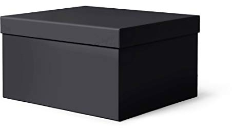 ilo - Aufbewahrungsbox mit Deckel cm 45x40 H.25 - Aufbewahrungskorb für Büro, Kleidung, Bettwäsche, Decken, Spielzeug, Bücher - Soft Touch Schwarz Überzug - Recycelbar und in Italien Hergestellt
