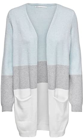 ONLY Damen Onlqueen L/S Long Cardigan KNT Noos Strickjacke, Cashmere Blue,M