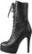 Only maker Frauen Knöchel Stiefel Schnürboots Plateau Stiefeletten Glitzer Lederimitat Schwarz 40 EU