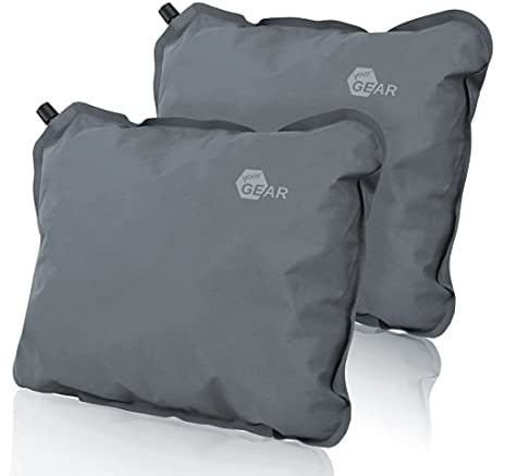 your GEAR Reise-Kissen Set - 2X Relax Kopfkissen 40x30cm, weiche Füllung, 8-12 cm Variable Höhe komprimierbar aufblasbar