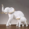 Elefant Statuen Skulpturen Desktop Harz Dekoration Handwerk Dekorative Statuen Mutter Elefant Baby Elefant Symbol des Glücks,Weiß,22.5 * 12 * 16.5cm