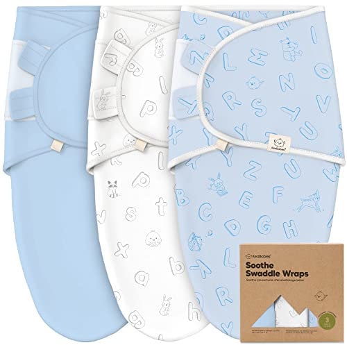 3-Pack Bio Swaddle Schlafsack Baby - Pucksack Baby 0-3 monate für Neugeborene, Weich und Gemütlich Pucktuch Säuglinge fur Mädchen, Jungen,Babyschlafsack Neugeborene,Atmungsaktiv(ABC Land Cloud)