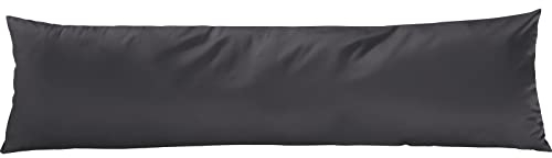 Pure Label Mako Satin Seitenschläferkissen 40x145 cm aus Baumwolle in dunkelgrau- Traumhaft weicher Kissenbezug für Seitenschläfer passend zu unserer Bettwäsche Sets