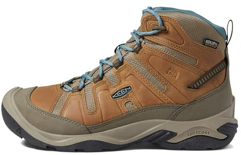 KEEN Damen Circadia Mid Waterproof Wanderstiefel, Toasted Coconut/North Atlantic, 40.5 EU