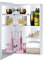 Fundin Stainless steel bathroom mirror cabinet, wall mount and flush mount, 38x65 cm,with unique half-shelves for greater adjustability.