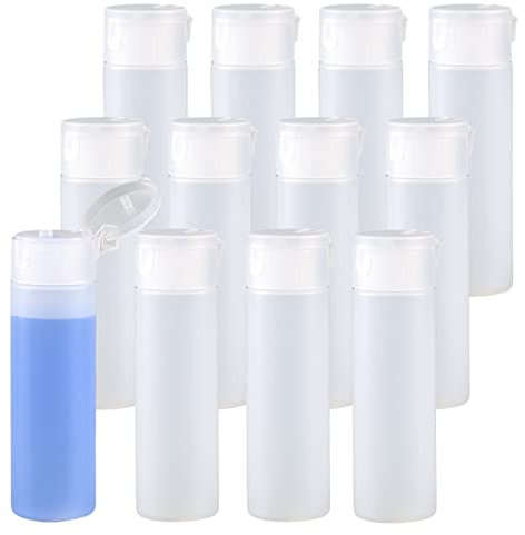 ZEOABSY 50 Pezzi Flaconi Vuoti di Plastica 50ml, Bottiglie di plastica HPDE con Tappo Flip Top, Flacone Rotonde Dosatore, Contenitori per Cosmetico, Bottiglie da Viaggio