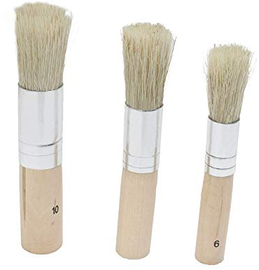 3 Stück Kreidefarbe Wachspinsel Set - Naturborsten Rundpinsel 20mm 30mm 50mm Das Beste Werkzeug für Möbel, Wohnkultur, Wachsen, Glasieren Keramik Nützlich und praktisch