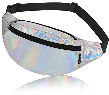 Gürteltasche Damen Bauchtasche Mode Hüfttasche Wasserdicht PU Leder Mädchen Umhängetaschen Handytasche Tasche Outdoor Sport Running Hüfttasche Urlaub Geld Pouch Pack Silber