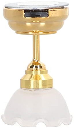 SPYMINNPOO Puppenhaus Miniatur Deckenleuchte, 1:12 Puppenhaus LED Deckenleuchte Innovative Weiße Blumenform Lebendige LED-Minilicht-Puppenhausdekoration