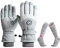 Handschuhe Damen Skihandschuhe Skisocken Wasserdicht Outdoor Touchscreen Winter Flauschige Thermo Sport Ski Snowboard Lauf Joggen Fahrrad MTB Motorrad Skifahren Wandern Radfahren Wintersport (Grau)