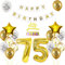 Luftballon 75. Geburtstag deko mann Gold Weiß Geburtstagsdeko 75 Jahre Geburtstag dekoration Weiß Gold Folien Ballon 75 Geburtstag frau junge deko Tortendeko 75th Happy Birthday deko