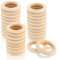 30 Stück Holzringe zum Basteln, Natürliche Holz Ringe, Makramee Ringe für DIY Schmuck Makramee Armband Anhänger Hängende Dekoration Ringe - 60mm